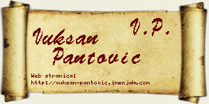 Vuksan Pantović vizit kartica